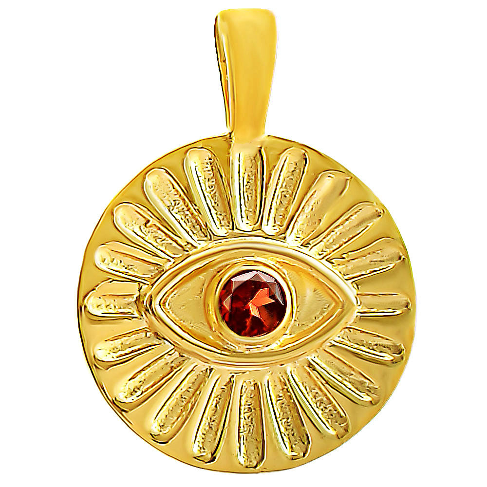 18K Gold Plated Evil Eye Birthstone Pendant Necklace Charm Jewelry TGP1008 PM-1745