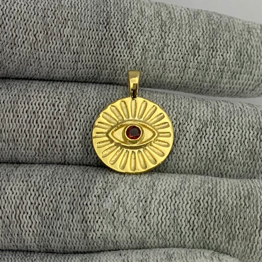 18K Gold Plated Evil Eye Birthstone Pendant Necklace Charm Jewelry TGP1008 PM-1745