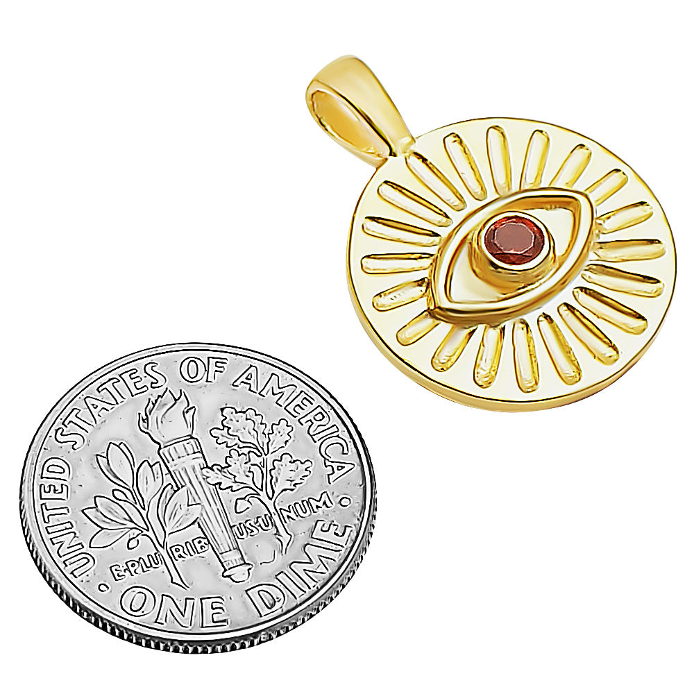 18K Gold Plated Evil Eye Birthstone Pendant Necklace Charm Jewelry TGP1008 PM-1745
