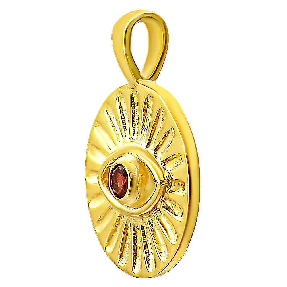 18K Gold Plated Evil Eye Birthstone Pendant Necklace Charm Jewelry TGP1008 PM-1745