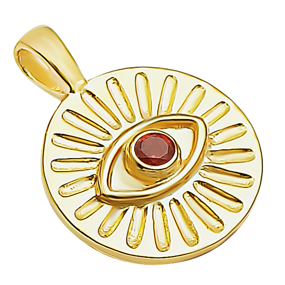 18K Gold Plated Evil Eye Birthstone Pendant Necklace Charm Jewelry TGP1008 PM-1745