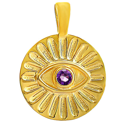 18K Gold Plated Evil Eye Birthstone Pendant Necklace Charm Jewelry TGP1008 PM-1745