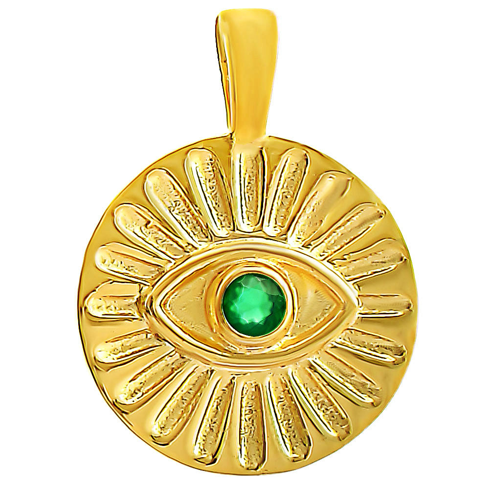 18K Gold Plated Evil Eye Birthstone Pendant Necklace Charm Jewelry TGP1008 PM-1745