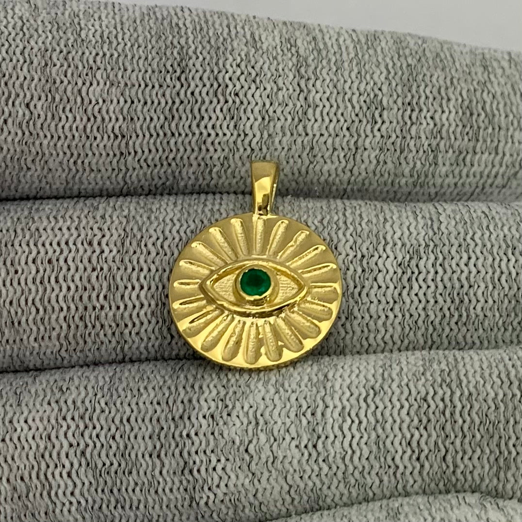 18K Gold Plated Evil Eye Birthstone Pendant Necklace Charm Jewelry TGP1008 PM-1745
