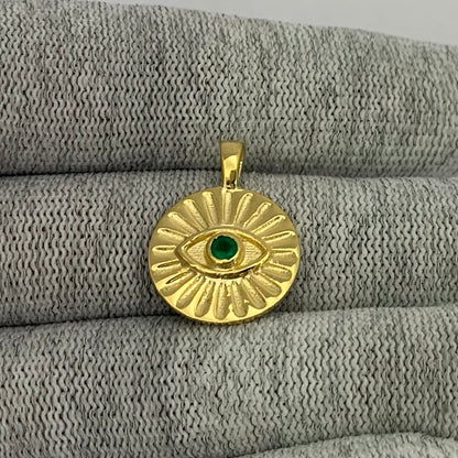 18K Gold Plated Evil Eye Birthstone Pendant Necklace Charm Jewelry TGP1008 PM-1745