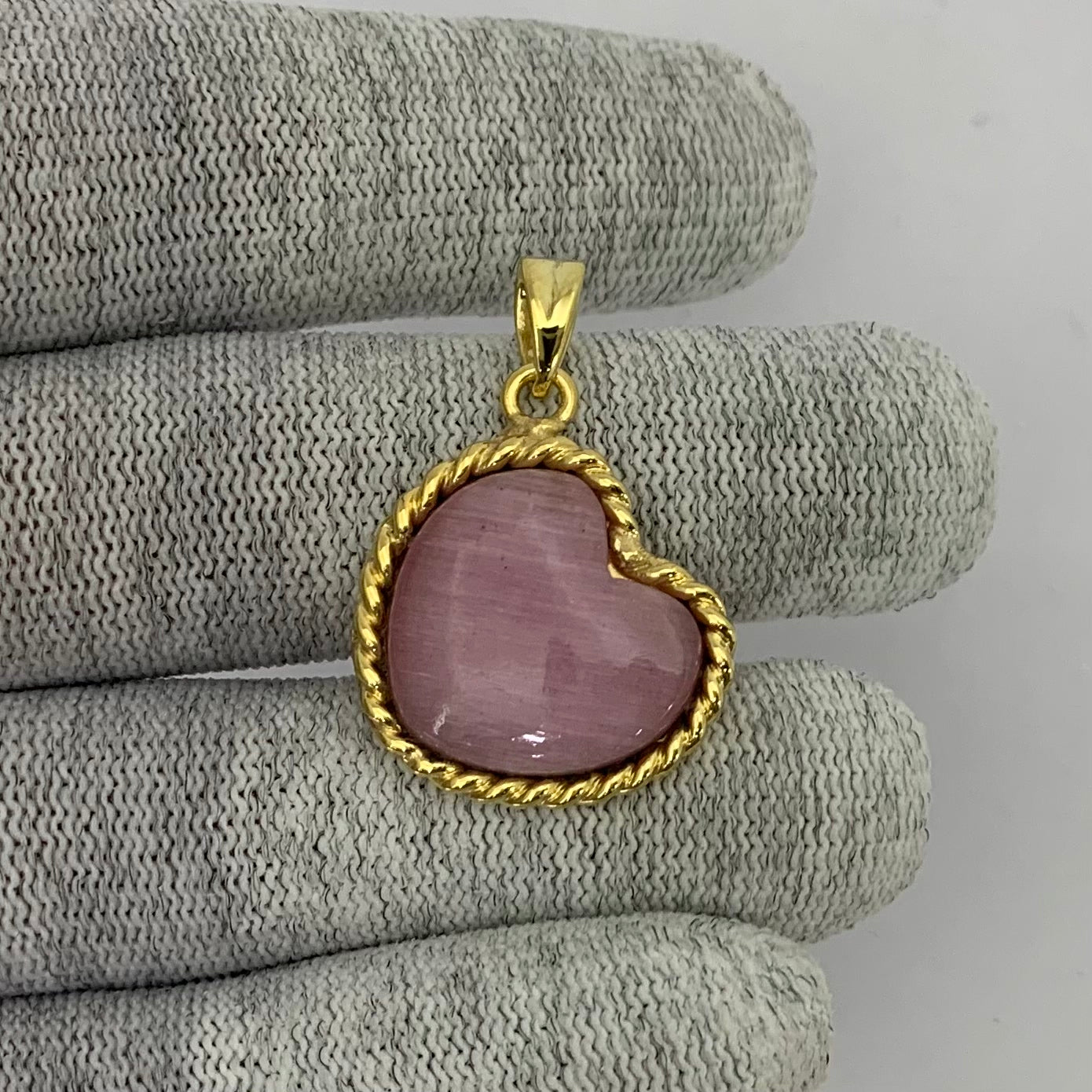 18K Gold Plated Heart Shaped Gemstone Charm Pendant Jewelry TGP1009 PM-1742