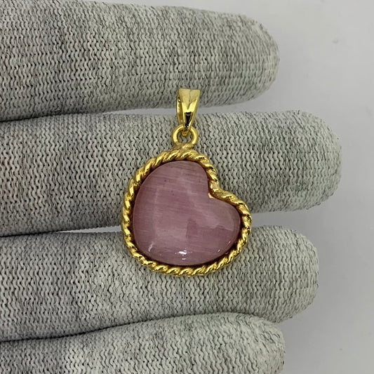 18K Gold Plated Heart Shaped Gemstone Charm Pendant Jewelry TGP1009 PM-1742