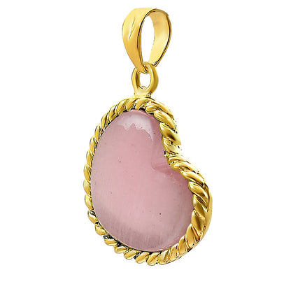 18K Gold Plated Brass Heart Shaped Gemstone Charm Pendant Jewelry TGP1009 PM-1742