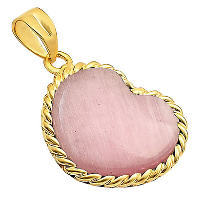 18K Gold Plated Brass Heart Shaped Gemstone Charm Pendant Jewelry TGP1009 PM-1742