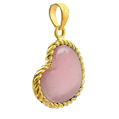18K Gold Plated Brass Heart Shaped Gemstone Charm Pendant Jewelry TGP1009 PM-1742