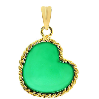 18K Gold Plated Brass Heart Shaped Gemstone Charm Pendant Jewelry TGP1009 PM-1742