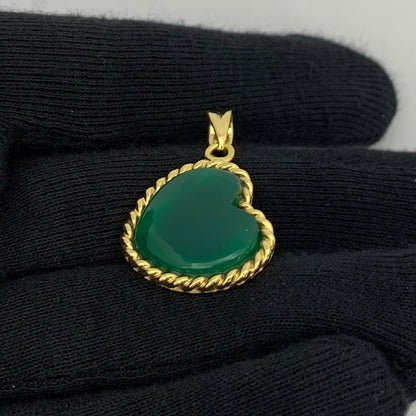 18K Gold Plated Heart Shaped Gemstone Charm Pendant Jewelry TGP1009 PM-1742