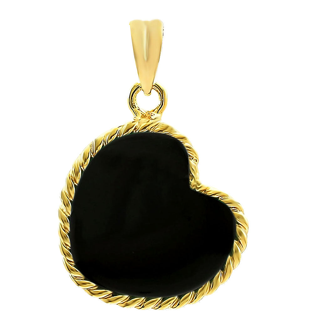 18K Gold Plated Brass Heart Shaped Gemstone Charm Pendant Jewelry TGP1009 PM-1742