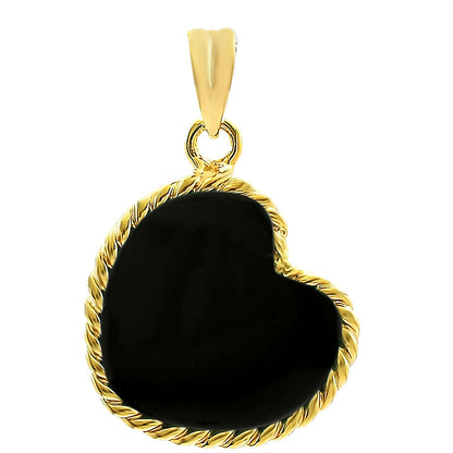 18K Gold Plated Brass Heart Shaped Gemstone Charm Pendant Jewelry TGP1009 PM-1742