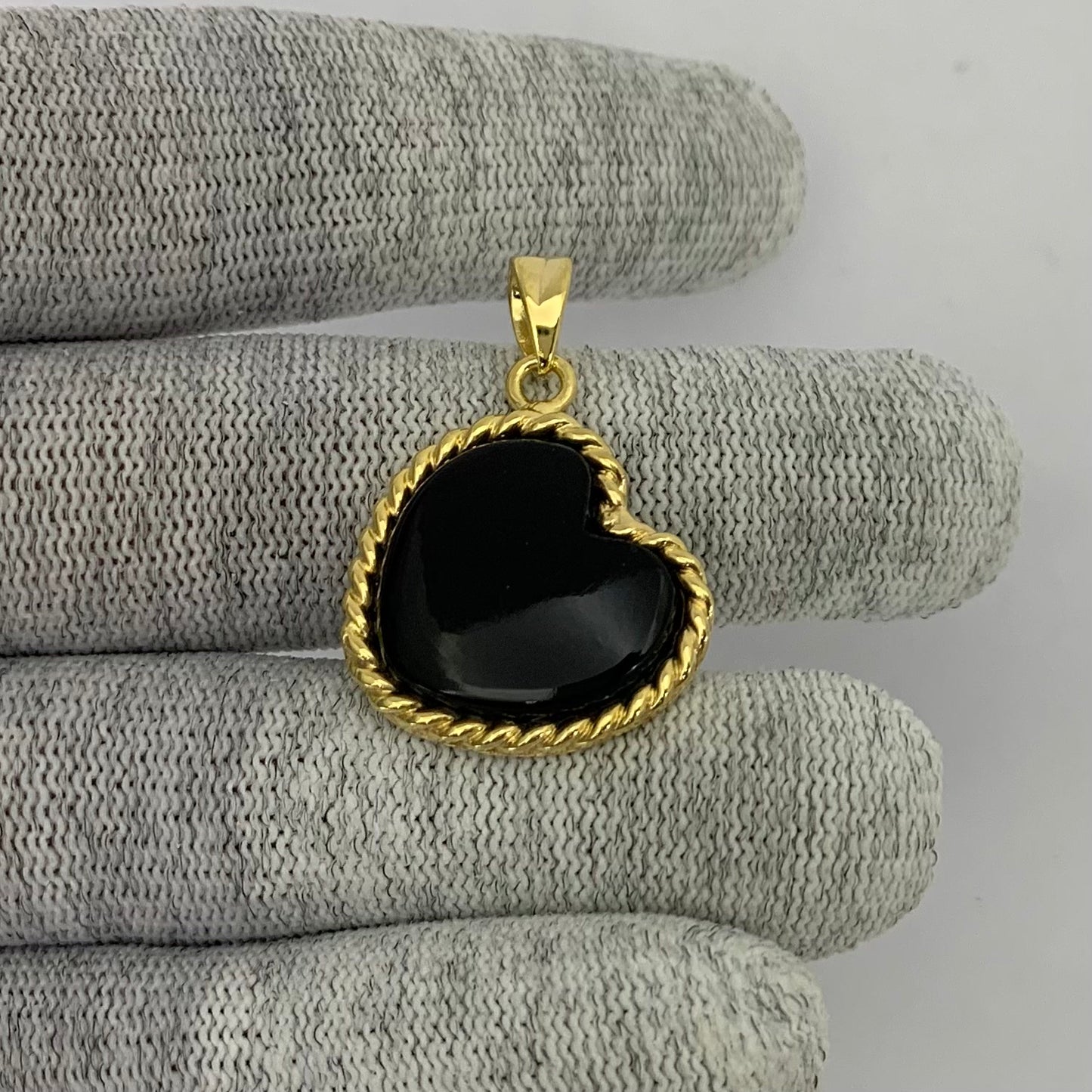 18K Gold Plated Heart Shaped Gemstone Charm Pendant Jewelry TGP1009 PM-1742