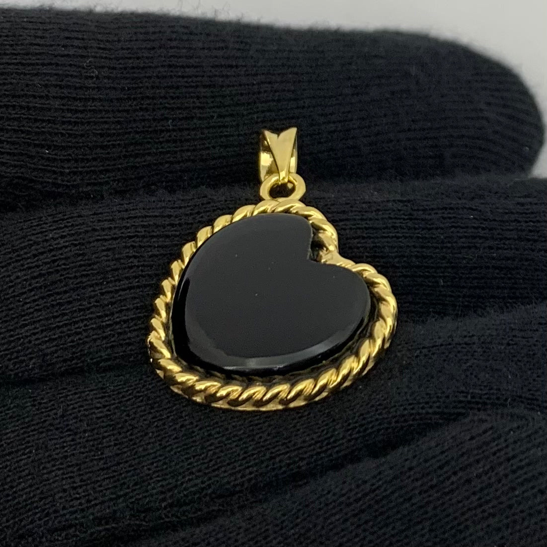 18K Gold Plated Heart Shaped Gemstone Charm Pendant Jewelry TGP1009 PM-1742
