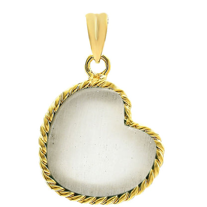 18K Gold Plated Brass Heart Shaped Gemstone Charm Pendant Jewelry TGP1009 PM-1742