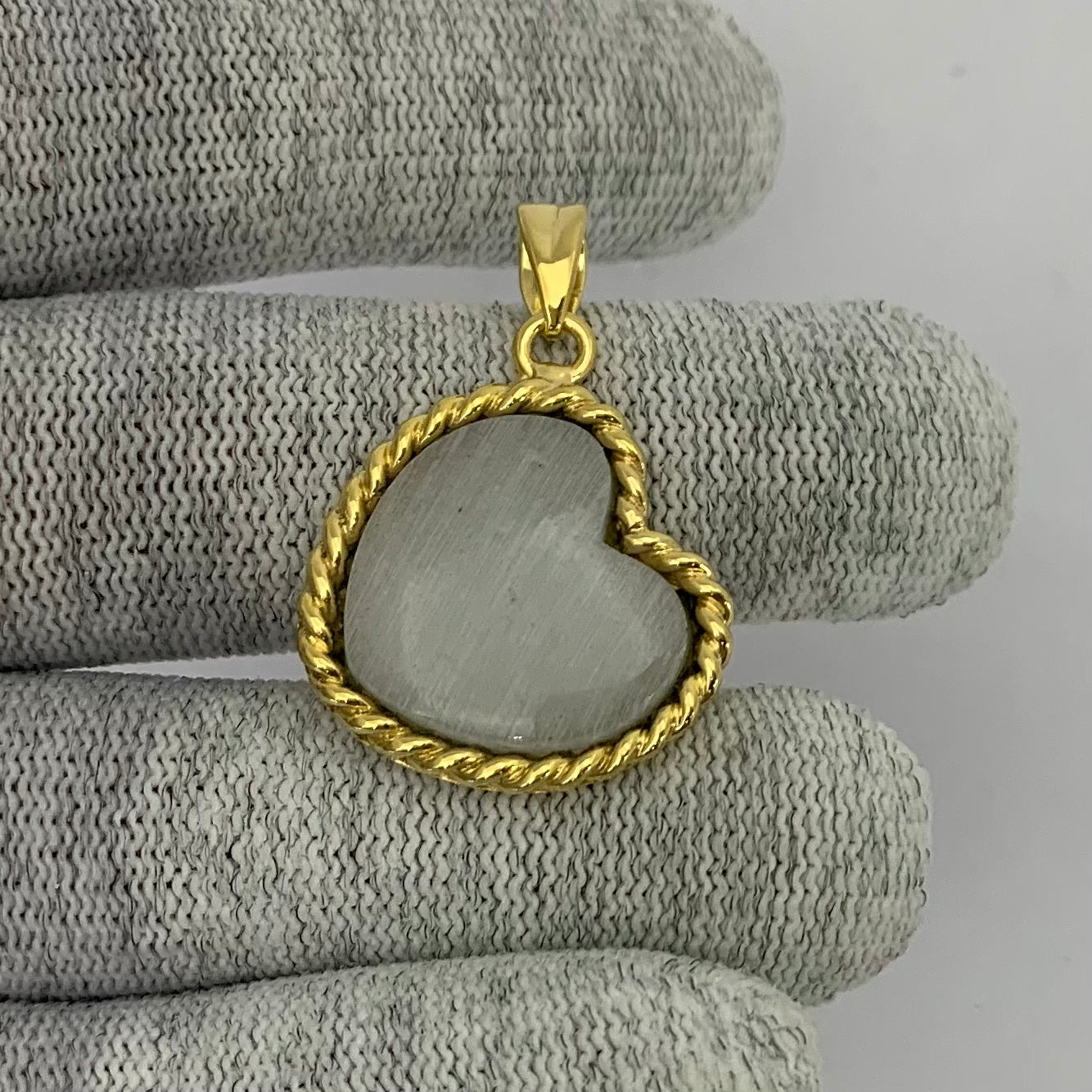 18K Gold Plated Heart Shaped Gemstone Charm Pendant Jewelry TGP1009 PM-1742
