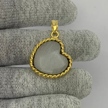 18K Gold Plated Heart Shaped Gemstone Charm Pendant Jewelry TGP1009 PM-1742