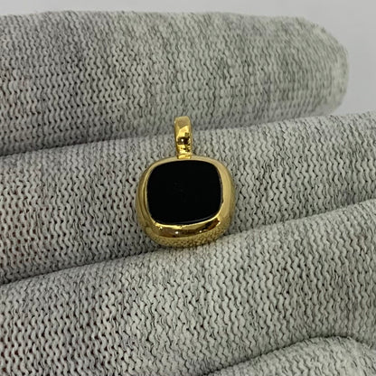 18K Gold Plated Cushion Square Black Onyx/MOP Pendant for Women TGP1010 PM-1748