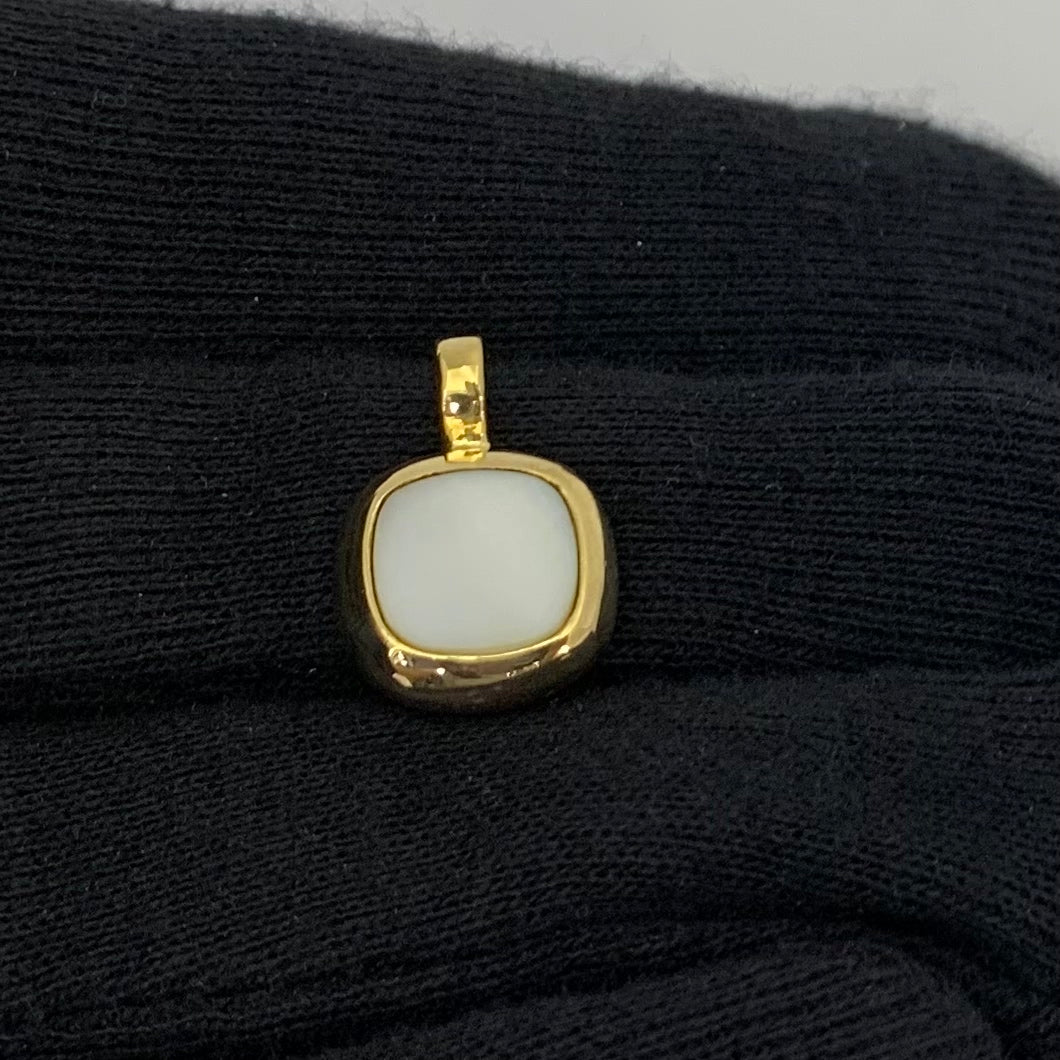 18K Gold Plated Cushion Square Black Onyx/MOP Pendant for Women TGP1010 PM-1748