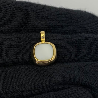 18K Gold Plated Cushion Square Black Onyx/MOP Pendant for Women TGP1010 PM-1748