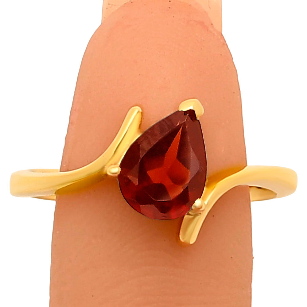 18K Gold Plated Pear Cut Birthstone Ring Minimalist Style Jewelry TGR1001 RM-1731