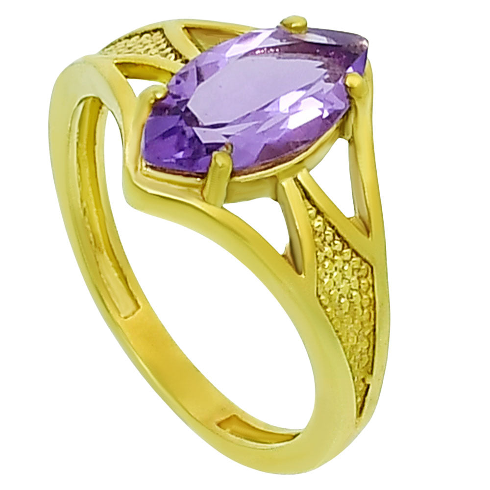 18K Gold Over Brass Marquise Shape Colorful Stone Ring Fashion Jewelry TGR1002 RM-1727