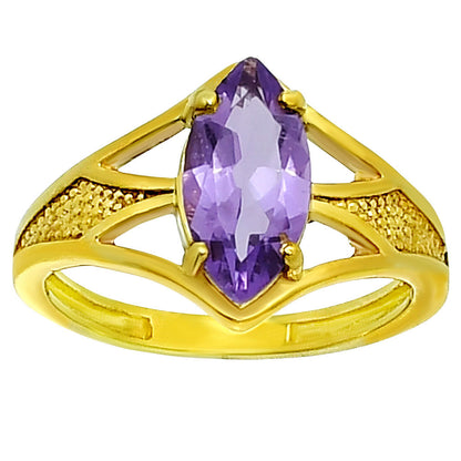 18K Gold Over Brass Marquise Shape Colorful Stone Ring Fashion Jewelry TGR1002 RM-1727