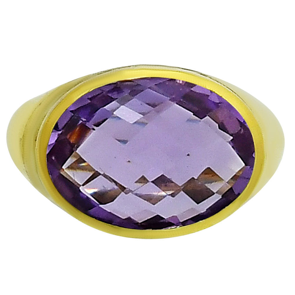 18K Gold Plated Brass Oval Gemstone Statement Ring Jewelry Elegant Style TGR1003 RM-1115