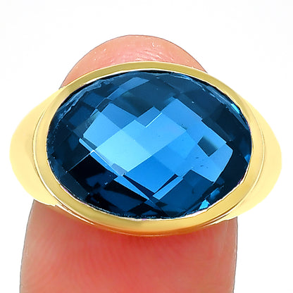 18K Gold Plated Brass Oval Gemstone Statement Ring Jewelry Elegant Style TGR1003 RM-1115