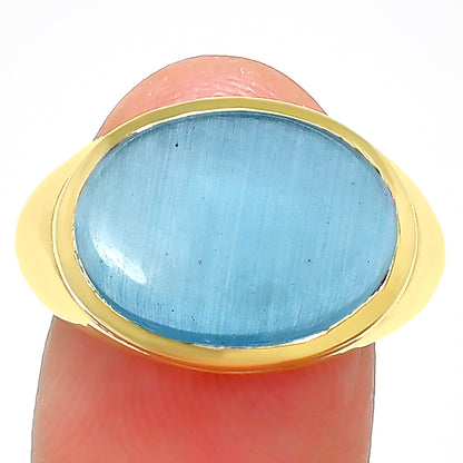 18K Gold Plated Brass Oval Gemstone Statement Ring Jewelry Elegant Style TGR1003 RM-1115