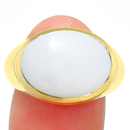 18K Gold Plated Brass Oval Gemstone Statement Ring Jewelry Elegant Style TGR1003 RM-1115
