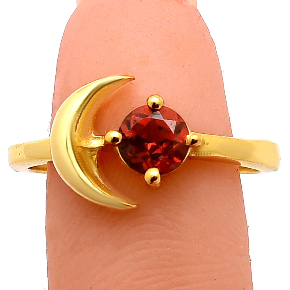 18K Gold Plated Crescent Moon Colorful Birth Gemstone Ring for Women TGR1004 RM-1748