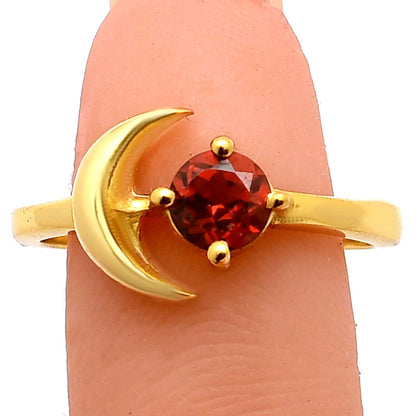 18K Gold Plated Crescent Moon Colorful Birth Gemstone Ring for Women TGR1004 RM-1748