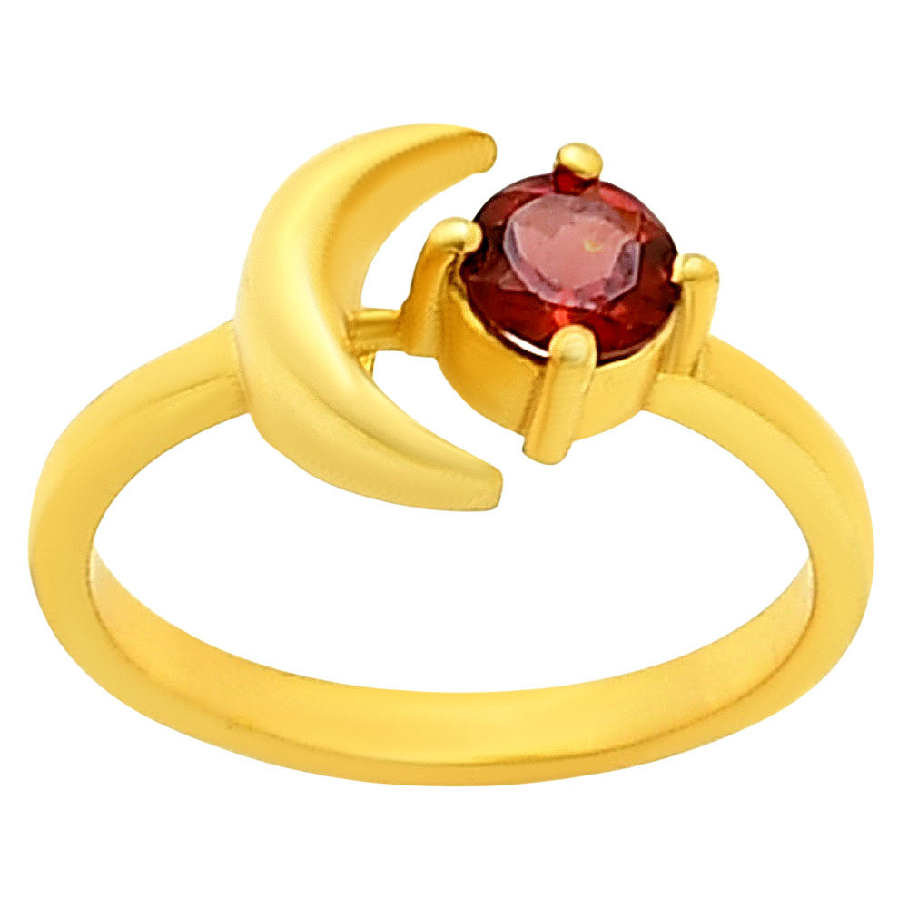 18K Gold Plated Crescent Moon Colorful Birth Gemstone Ring for Women TGR1004 RM-1748