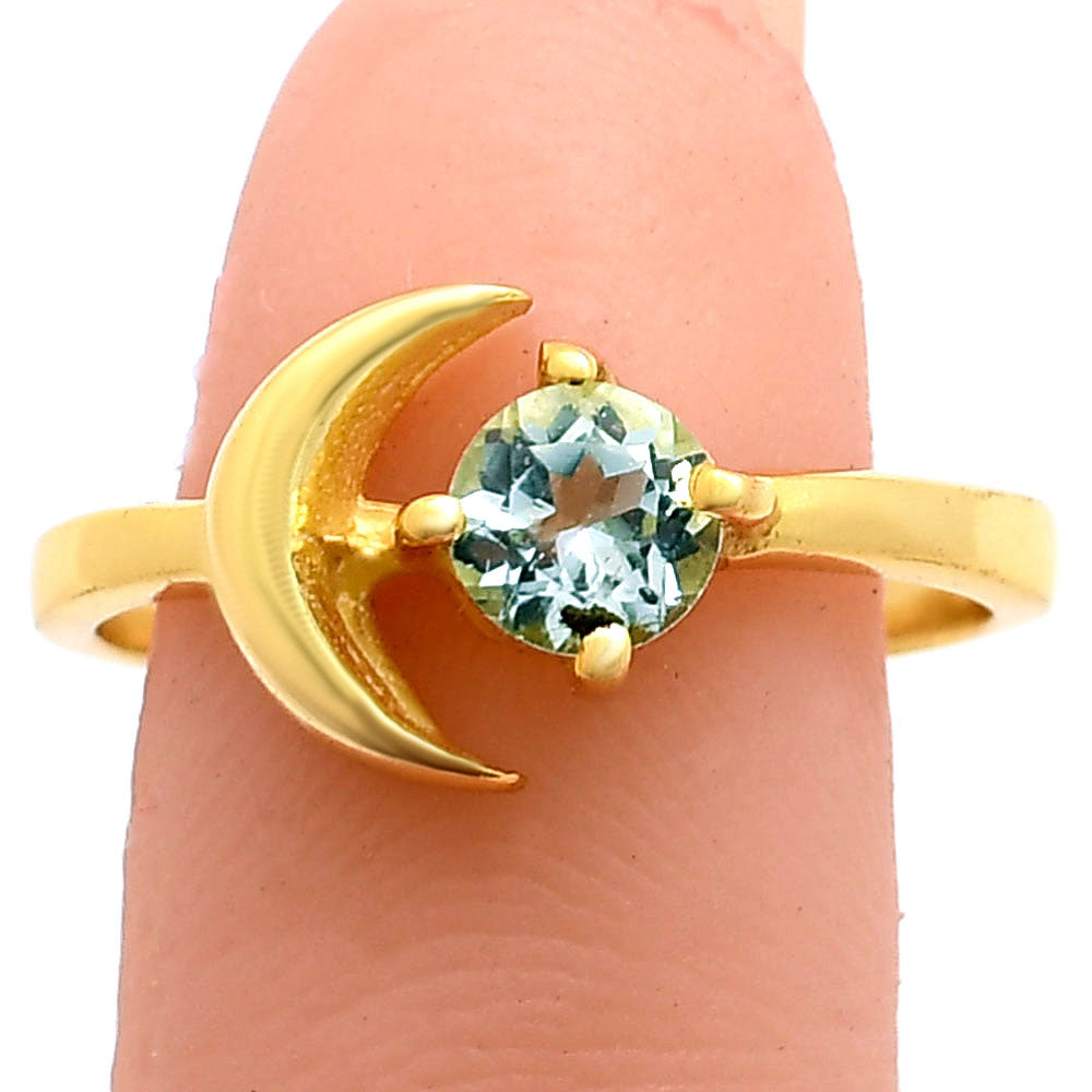 18K Gold Plated Crescent Moon Colorful Birth Gemstone Ring for Women TGR1004 RM-1748
