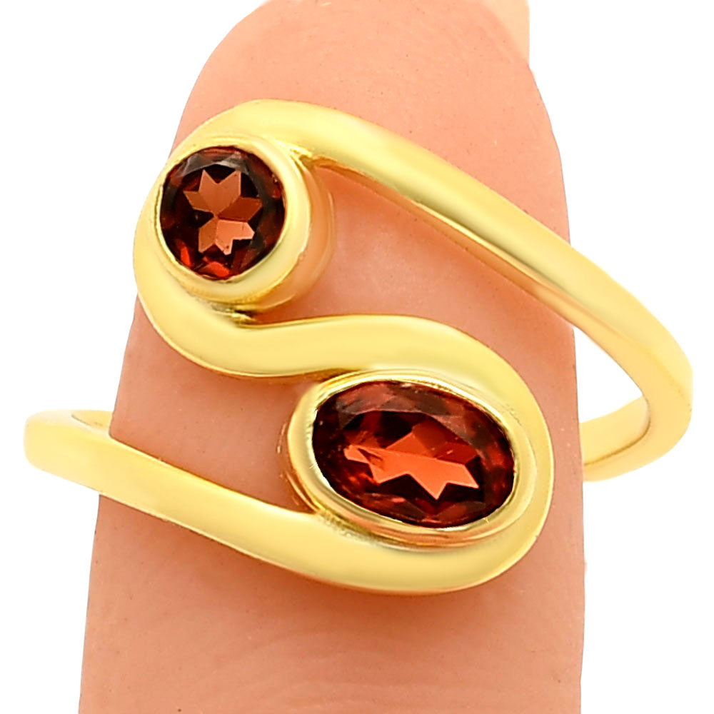 18K Gold Plated Dual Colorful Gemstone Wrap Ring Fashion Jewelry TGR1007 RM-1039