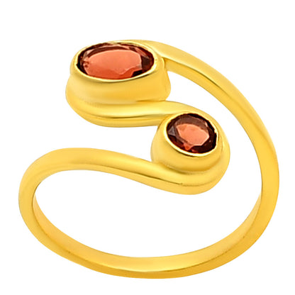 18K Gold Plated Dual Colorful Gemstone Wrap Ring Fashion Jewelry TGR1007 RM-1039