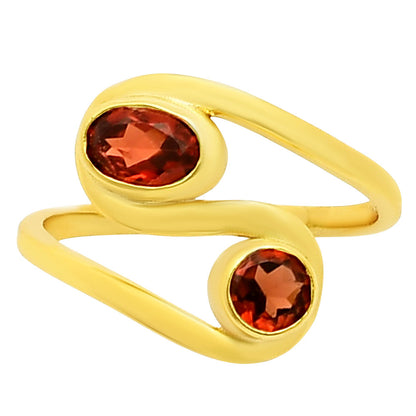 18K Gold Plated Dual Colorful Gemstone Wrap Ring Fashion Jewelry TGR1007 RM-1039