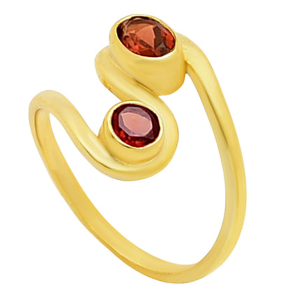 18K Gold Plated Dual Colorful Gemstone Wrap Ring Fashion Jewelry TGR1007 RM-1039