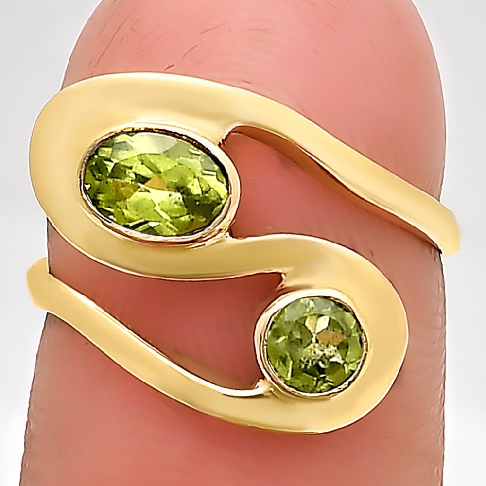 18K Gold Plated Dual Colorful Gemstone Wrap Ring Fashion Jewelry TGR1007 RM-1039