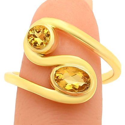 18K Gold Plated Dual Colorful Gemstone Wrap Ring Fashion Jewelry TGR1007 RM-1039