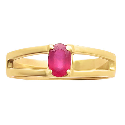 Oval Cut Birth Gemstone Ring in 18K Gold Over Brass Split Shank Design TGR1008 RM-1754