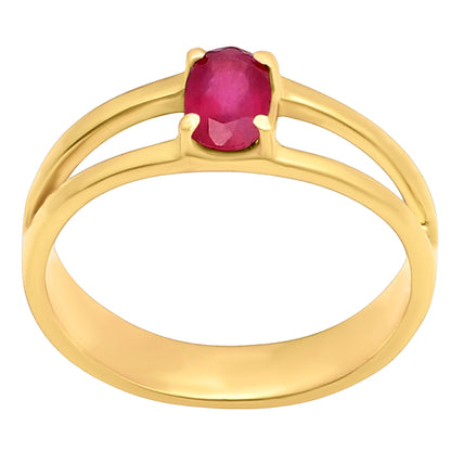 Oval Cut Birth Gemstone Ring in 18K Gold Over Brass Split Shank Design TGR1008 RM-1754