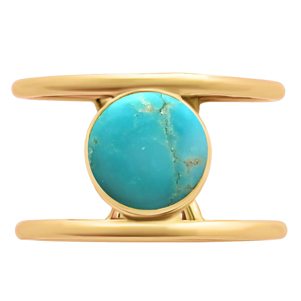 18K Gold Plated Round Gemstone Double Band Ring Jewelry for Women TGR1010 RM1742