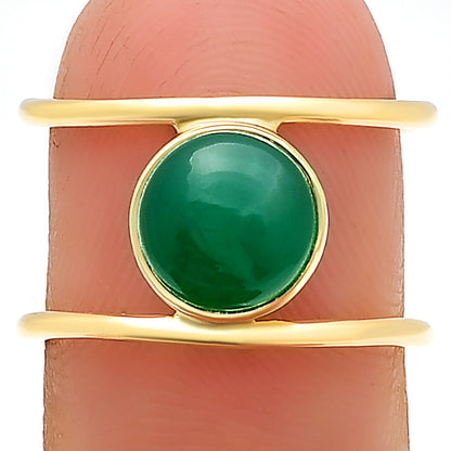 18K Gold Plated Round Gemstone Double Band Ring Jewelry for Women TGR1010 RM1742