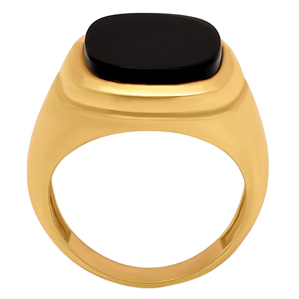 Bold Cushion Green/Black Onyx Statement Ring Jewelry 18K Gold Plated TGR1012 RM-1115