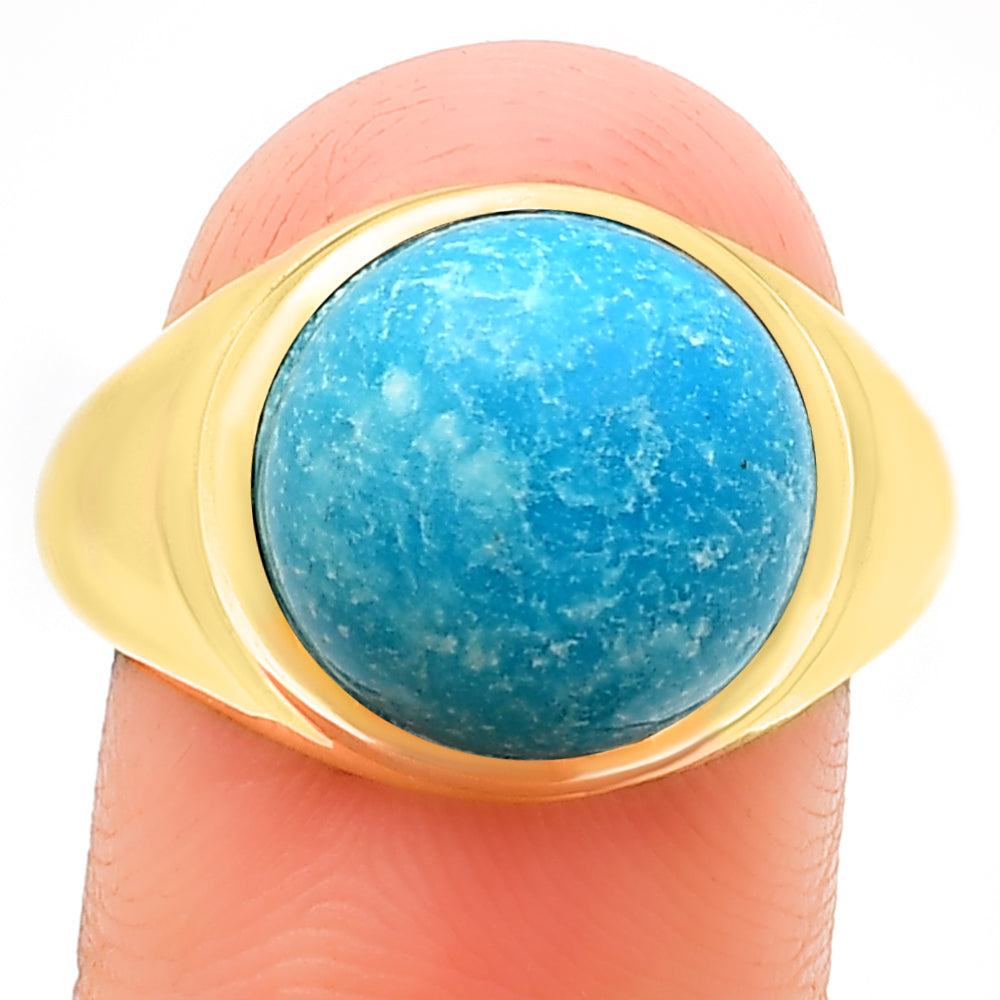Classic Round Cabochon Gemstone Signet Ring Jewelry 18K Gold Over Brass TGR1013 RM-1115