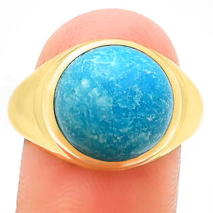 Classic Round Cabochon Gemstone Signet Ring Jewelry 18K Gold Over Brass TGR1013 RM-1115
